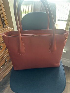 Dagne Dover Rust Red Structured Tote